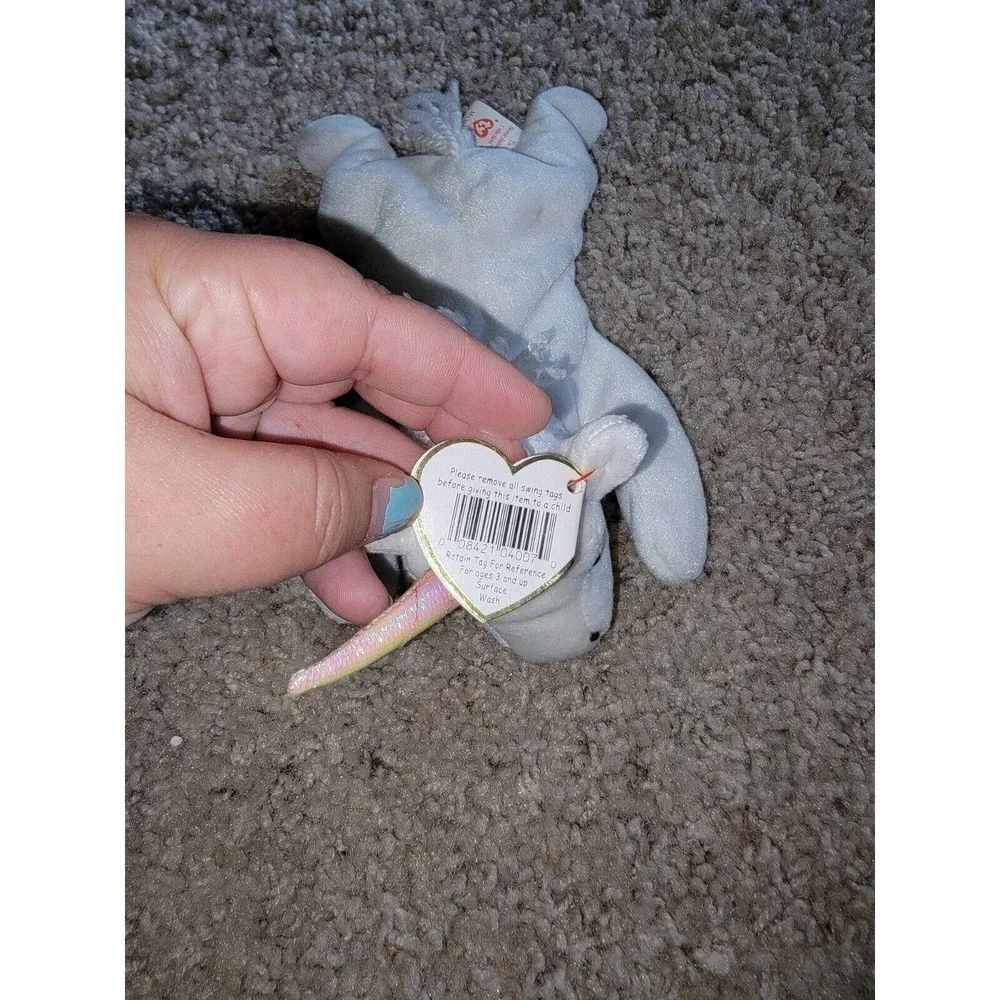 Original TY Beanie Baby 1994 MYSTIC White Unicorn Plush Toy with Tag